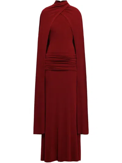 Chats By C.dam Valeris Cape Dress In Red