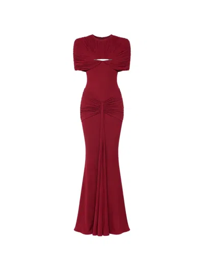 Chats By C.dam Virginia Draped Metal-accessory Maxi Dress In Yellow