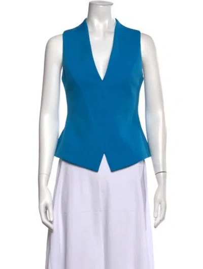 Pre-owned Chats By C.dam V-neck Sleeveless Top W/ Tags In Blue