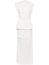 Chats By C.dam Peplum Jersey Mxi Dress In White