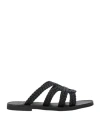 Chatulle Woman Sandals Black Size 8 Textile Fibers In Black
