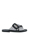 Chatulle Woman Sandals Silver Size 11 Textile Fibers In Silver