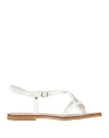 Chatulle Woman Thong Sandal White Size 10 Leather