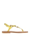 Chatulle Woman Thong Sandal Yellow Size 8 Leather