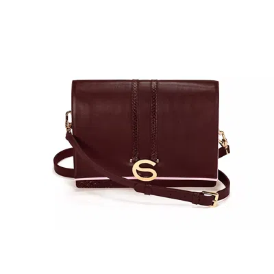 Chau Sáenz Women's Red Rose Crossbody Bag - Burgundy