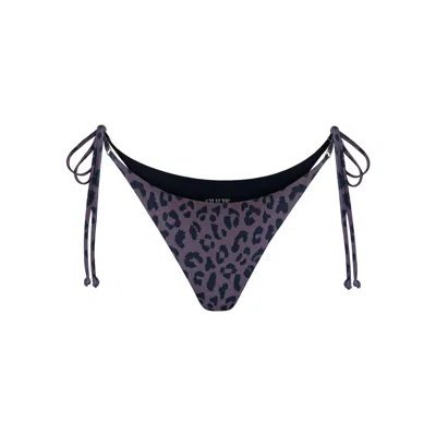 Chaude Swimwear Women's Black / Brown Toni Triangle String Bottoms - Leopard In Multi
