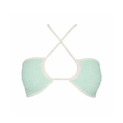 Chaude Swimwear Women's Green Remy Reversable Bikini Top - Mint / Ivory