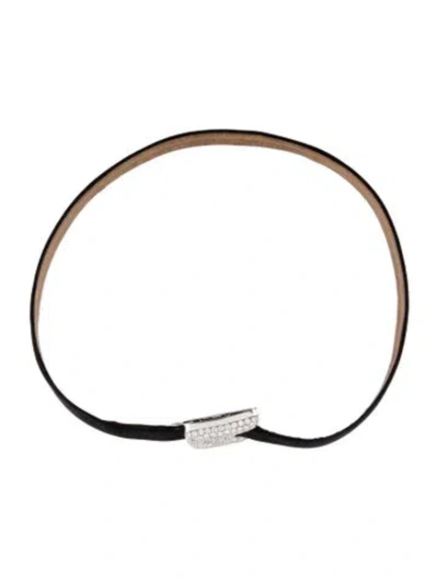 Pre-owned Chaumet 18k 1.80ctw Diamond Silk Cord Choker, 14.25" In Black