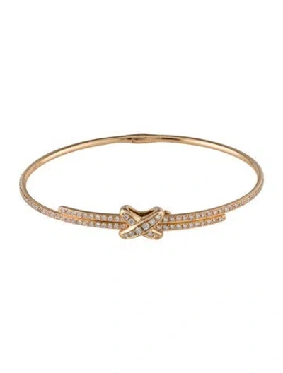 Pre-owned Chaumet 18k Diamond Jeux De Liens Bracelet, 6.5" In Multi