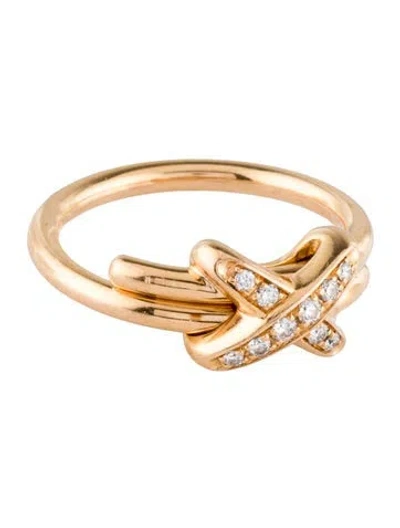 Pre-owned Chaumet 18k Diamond Jeux De Liens Cocktail Ring In Multi