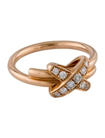 Pre-owned Chaumet 18k Diamond Jeux De Liens Cocktail Ring In Multi