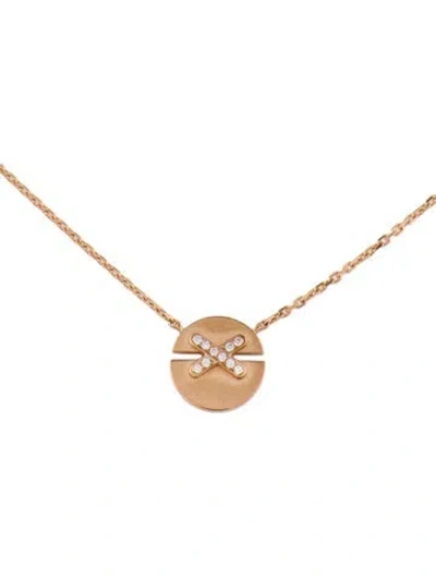 Pre-owned Chaumet 18k Diamond Jeux De Liens Harmony Pendant Necklace, 16.5" In Multi