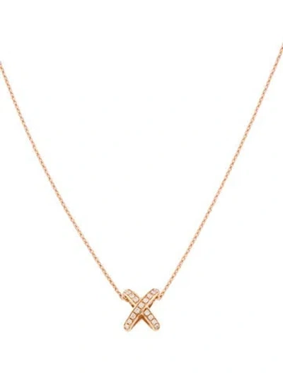 Pre-owned Chaumet 18k Diamond Jeux De Liens Pendant, 16.5" In Multi
