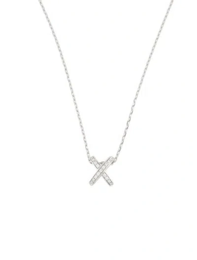Pre-owned Chaumet 18k Diamond Jeux De Liens Pendant Necklace, 16.5" In Multi