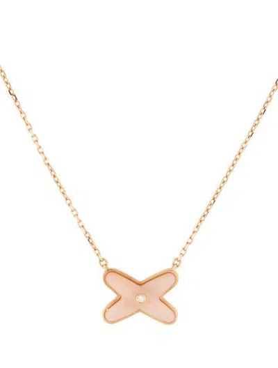 Pre-owned Chaumet 18k Opal & Diamond Liens Pendant Necklace, 16.5" In Multicolor