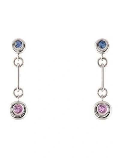 Pre-owned Chaumet 18k Sapphire Drop Earrings In Multicolor