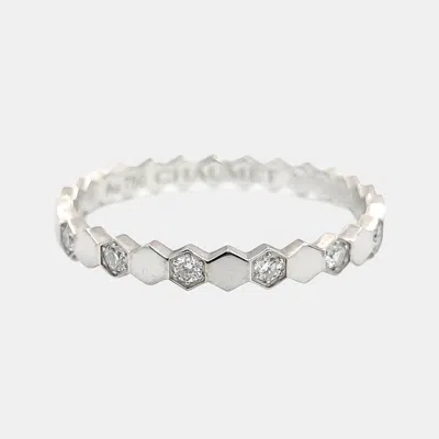 Pre-owned Chaumet 18k White Gold Diamond Be My Love Ring Eu 55