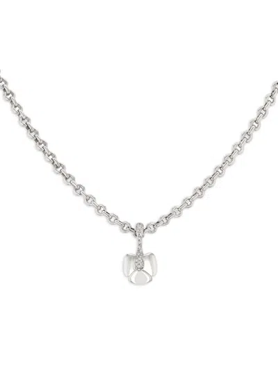 Pre-owned Chaumet 18k White Gold Diamond Pendant Necklace In Silver