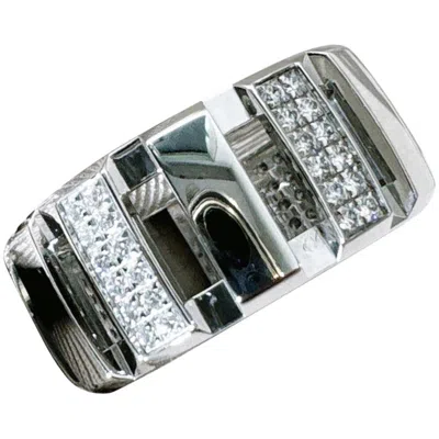 Pre-owned Chaumet 18k White Gold Diamonds Class One Ring Size 57