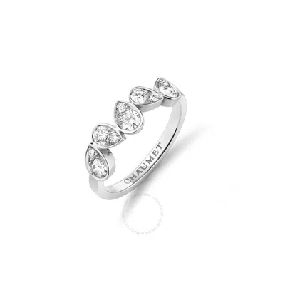 Chaumet 18k White Gold Josephine Ronde D'aigrette Diamond Ring In Metallic