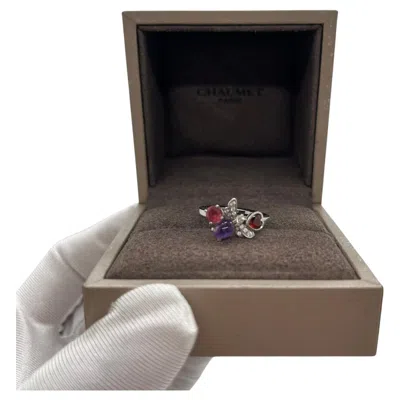 Pre-owned Chaumet 18k White Gold Multi-gemstone Diamond Ring