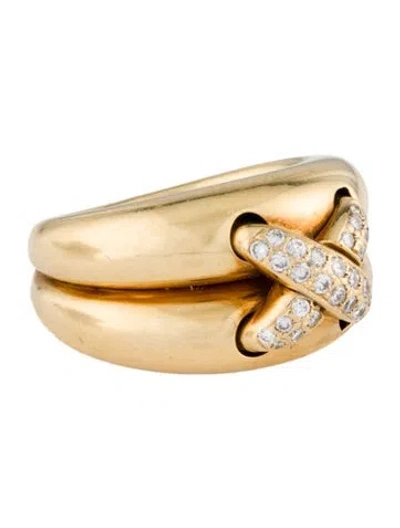 Pre-owned Chaumet 18k X Diamond Cocktail Ring In Multi