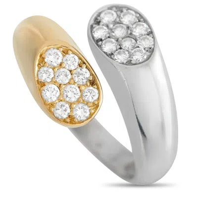 Chaumet 18k Yellow And White Gold 0.30ct Diamond Split Bypass Ring Ch06-120523 In Metallic