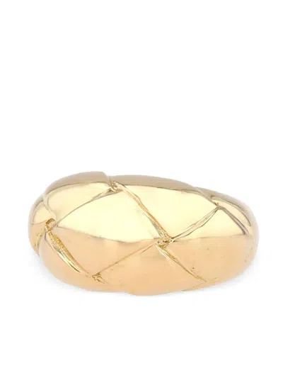 Pre-owned Chaumet 18kt Yellow Gold Quilted-pattern Ring