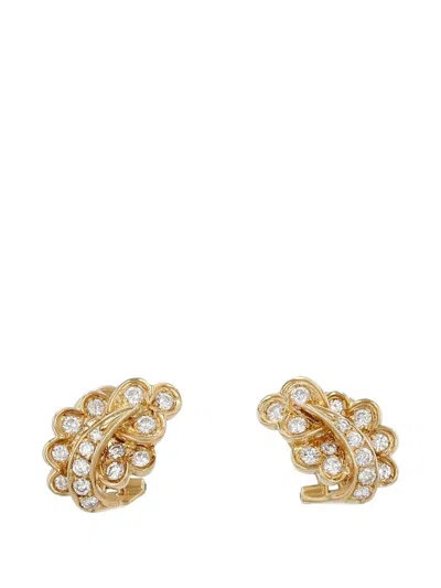 Pre-owned Chaumet 1970 Diamond Earrings In Gold