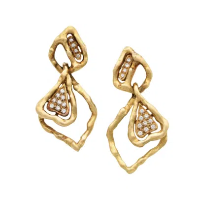 Pre-owned Chaumet 1970s 18k Gold And Diamond Ear Clips In Multiple