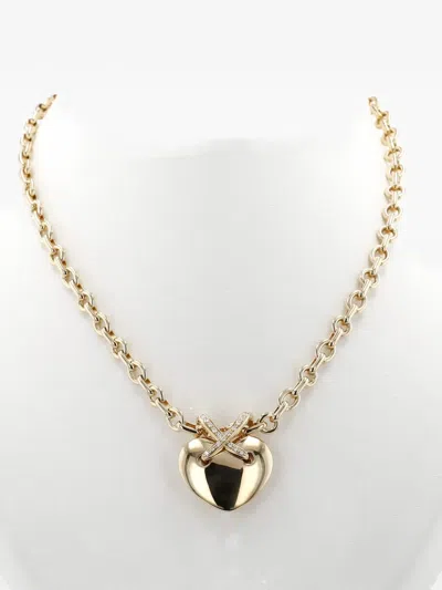 Pre-owned Chaumet 1990s Lien Diamond Heart Necklace In Gold