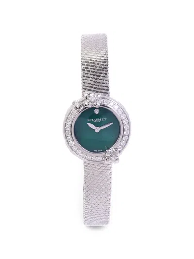 Pre-owned Chaumet 2020 Hortensia Eden Diamond 21mm Watch In Green