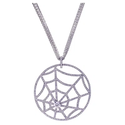 Pre-owned Chaumet “attrape Moi” Catch Me Spider Web Diamond Necklace In Multi