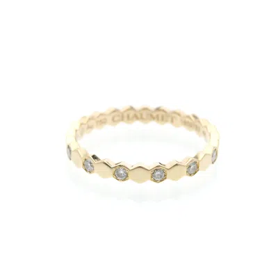 Pre-owned Chaumet Bee My Love Half Pave Band 18k Rose Gold With Diamonds Gold Rose_gold Ring Jewelry (pre-owne