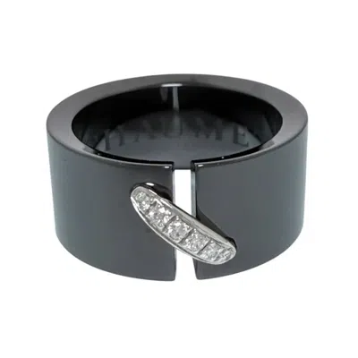 Pre-owned Chaumet Black White Gold (18k) Band Ring ()