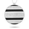 Chaumet Class One 18k White Gold 2.0ct Diamond Black And White Enamel Necklace Ch04-052424 In Black
