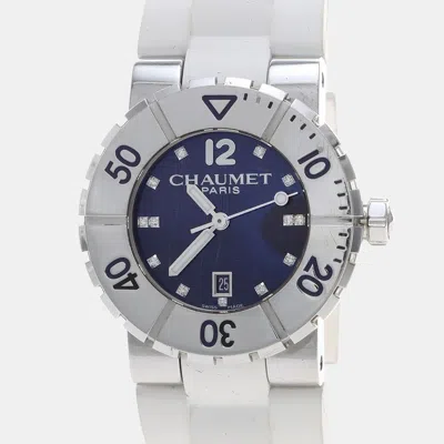 Pre-owned Chaumet Class One Blue 622c Stainless Steel Quartz Women Wristwatch 33mm