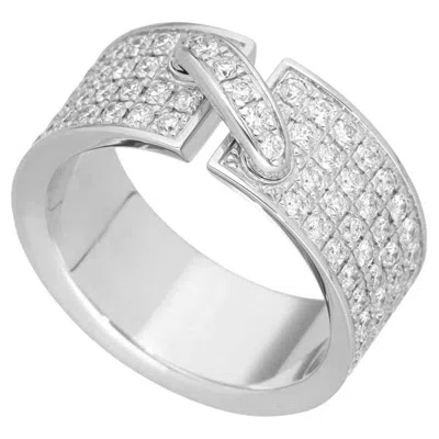 Pre-owned Chaumet Diamond 18k White Gold Liens Ring Us 5 1/4