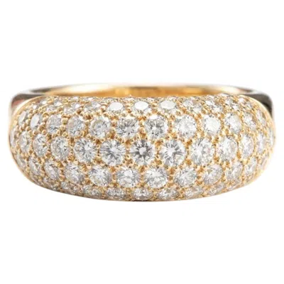 Pre-owned Chaumet Diamond Pavé Ring 3.30 Carat 18k Yellow Gold Paris Design