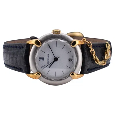 Pre-owned Chaumet Elysées Watch With Original Box - 18k Gold, Steel, Diamond, Leather In Multi