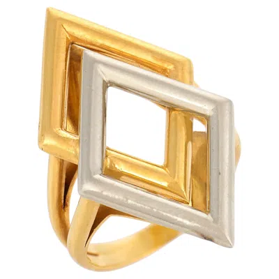 Pre-owned Chaumet French Vintage 18k Yellow And White Gold Ring