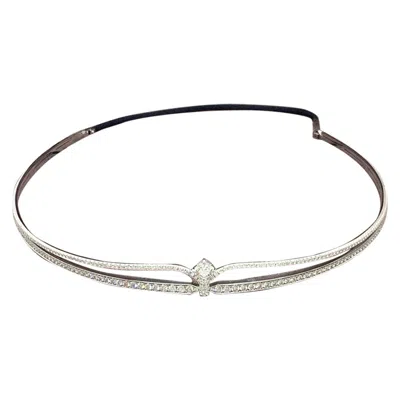 Pre-owned Chaumet Gia  Paris Joséphine Crown Of Love Diamond Tiara Headpiece 18k White Gold