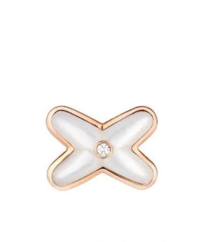 Chaumet Rose Gold, Diamond And Mother-of-pearl Jeux De Liens Single Earring In White