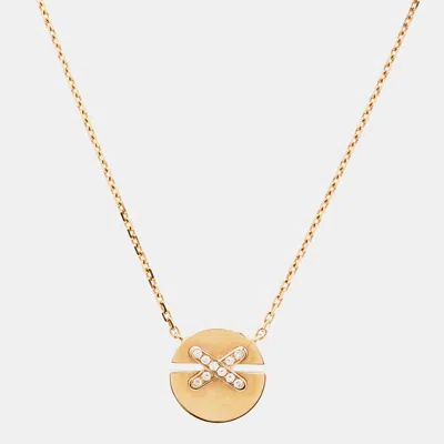 Pre-owned Chaumet Jeux De Liens Diamond 18k Rose Gold Necklace