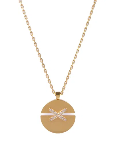Pre-owned Chaumet Jeux De Liens Harmony Diamond Necklace In Gold