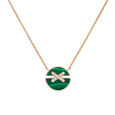 Chaumet Jeux De Liens Harmony Malachite Small Model Pendant Necklace In Gold