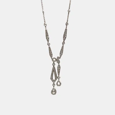 Pre-owned Chaumet Josephine 18k White Gold Diamond Necklace