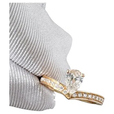 Pre-owned Chaumet Joséphine Aigrette V-shape Pear-cut Diamond Ring, 18k Rose-gold In Multi