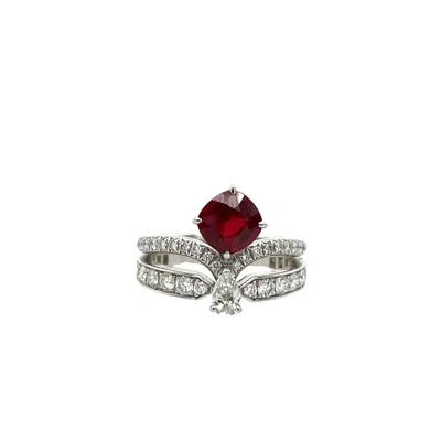 Pre-owned Chaumet Joséphine Eclat Floral Ruby And Diamonds Engagement Ring In Multi