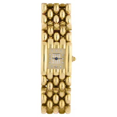 Pre-owned Chaumet Kh�sis Factory Diamond Dial 18k Yellow Gold Bracelet Watch Circa 2000